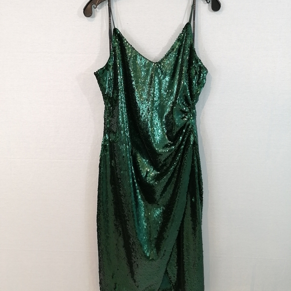 Black‎ Halo Jelly Bean Green Sequins Dress Size 12 - Picture 12 of 16